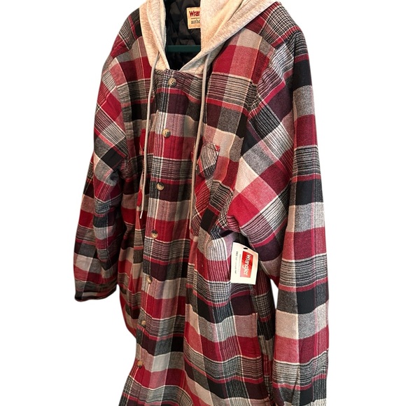 CLEARANCE-NWT Wrangler Plaid Hooded Jacket - Picture 2 of 5